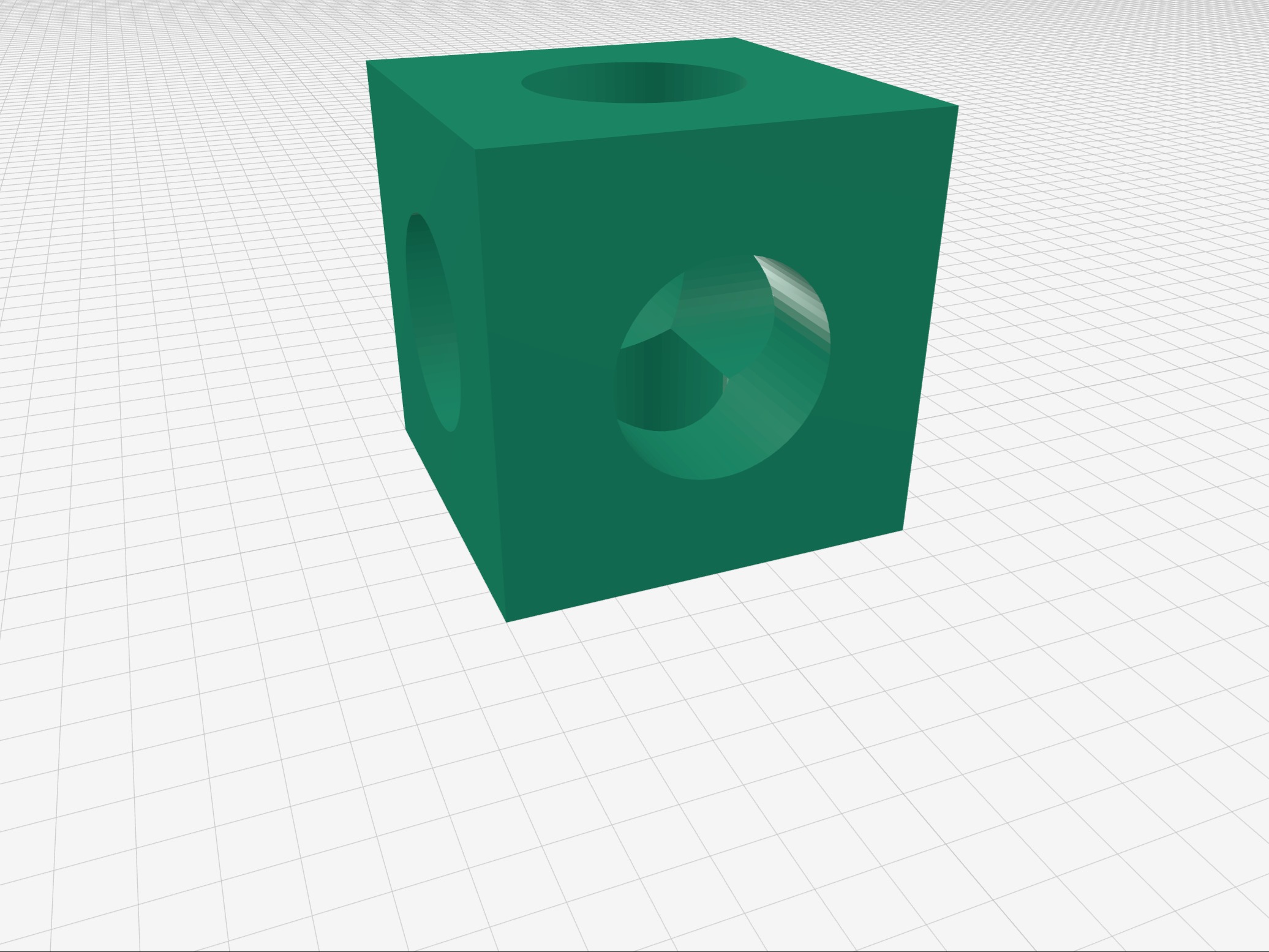 Cube with Six Through-Holes