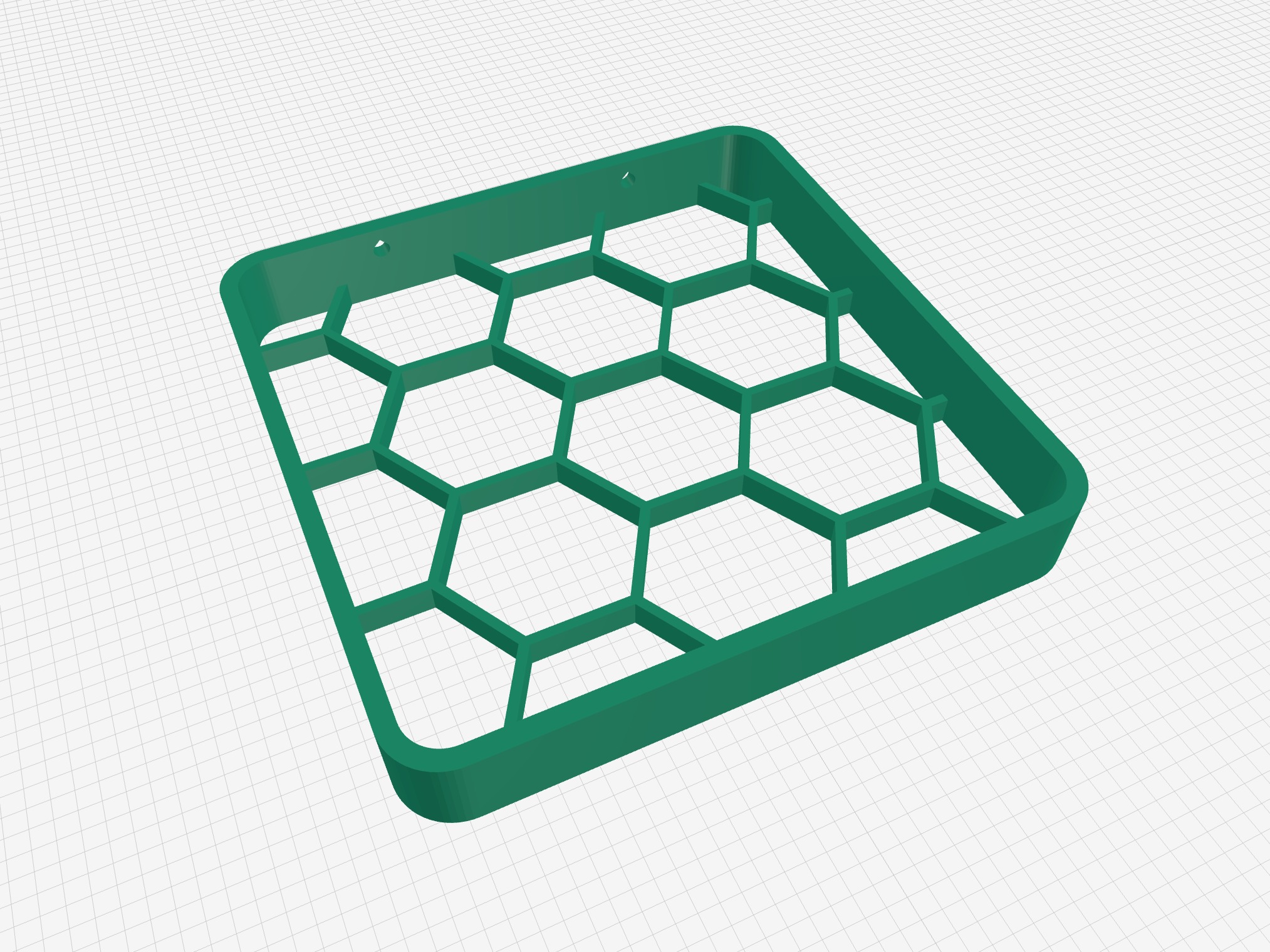 Shelf raiser with hexagon structure for walls