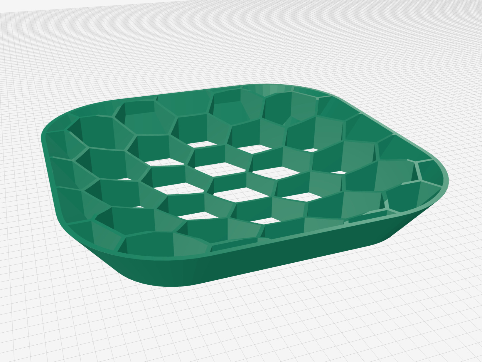 Soap dish v2 (honeycomb, tapered)