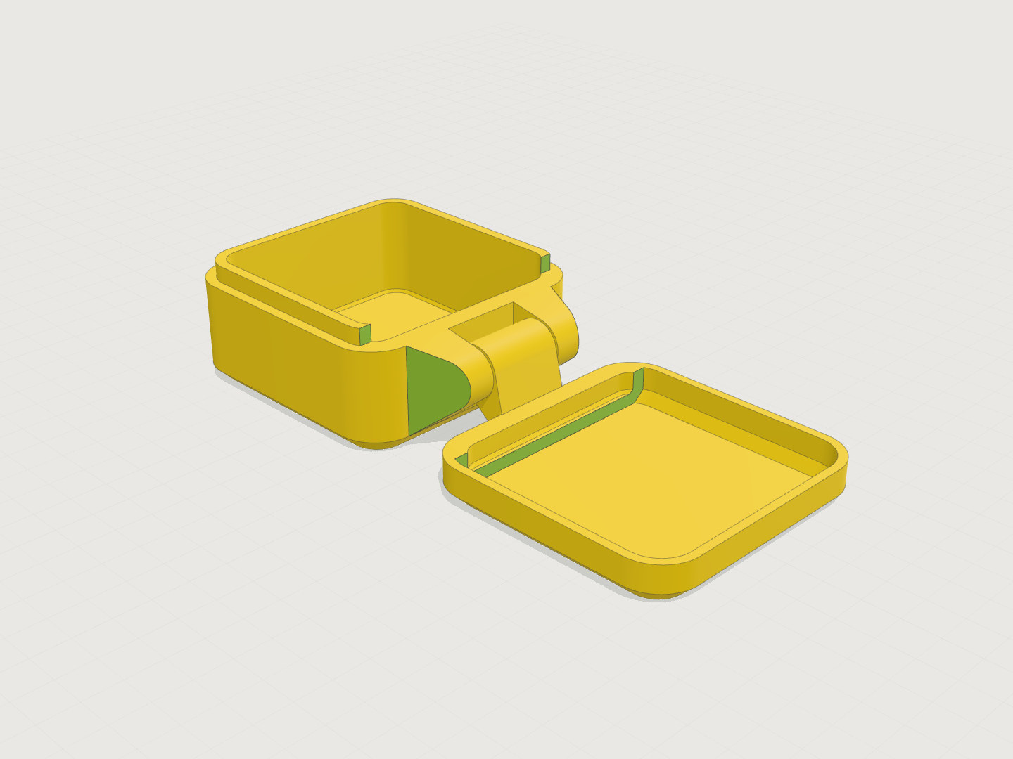 Neat clamshell box. Print-in-place, customizable