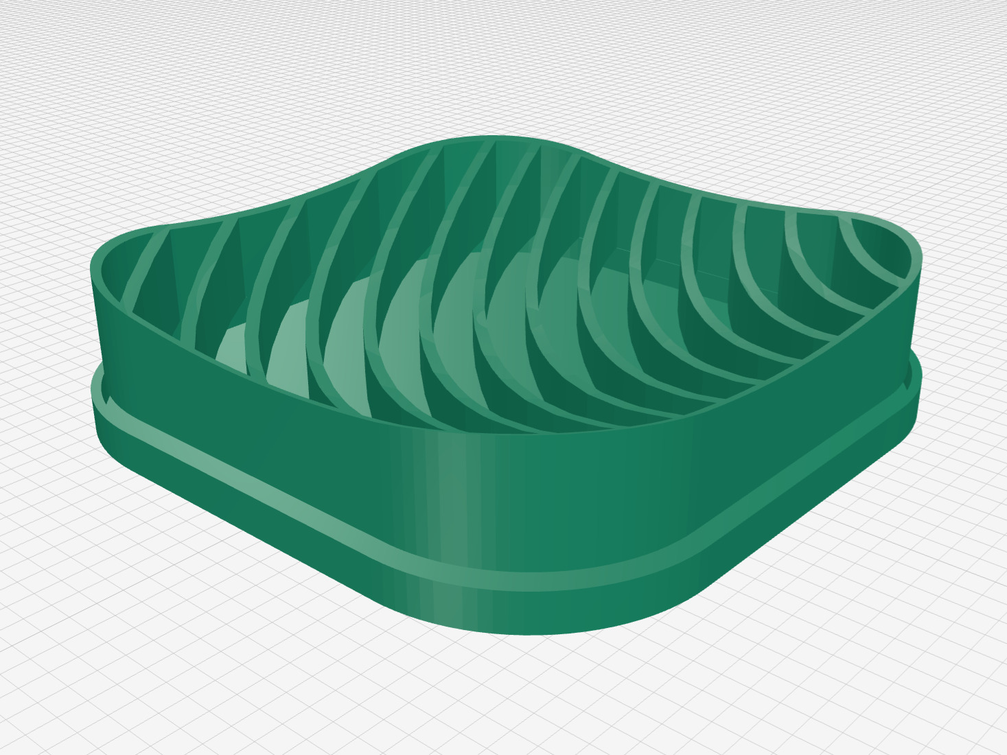 Soap dish v3 (radial lines)